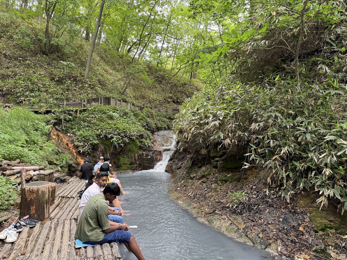 大湯沼川天然足湯